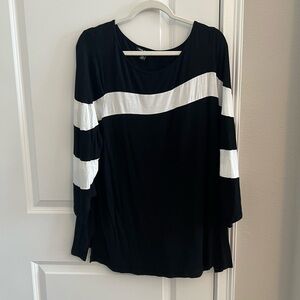 Black and white long sleeve blouse